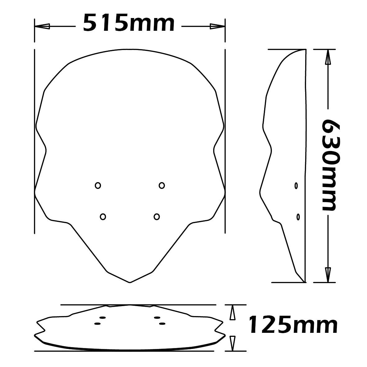 Isotta Height Adjustable Screen | Clear | Quadro 3, S, 4, Qooder, QV3 - Pyramid Motorcycle Accessories