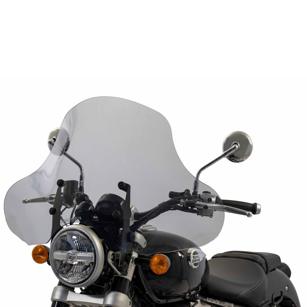 Isotta Batwing Screen | Dark Smoke | Royal Enfield Super Meteor 650 2023 - Pyramid Motorcycle Accessories