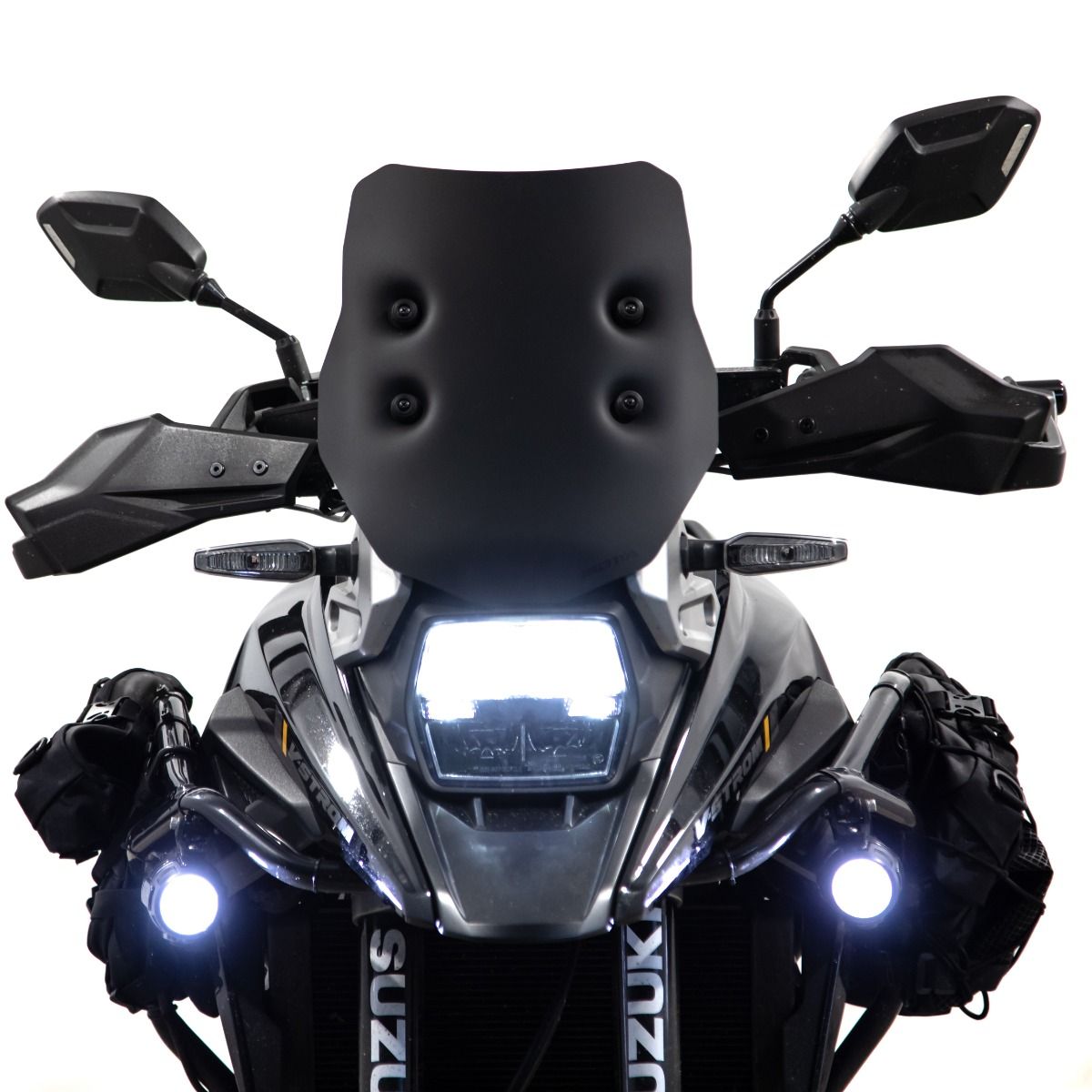 Isotta Rally Screen | Black Matte | Suzuki V-Storm 1050 2022> - Pyramid Motorcycle Accessories