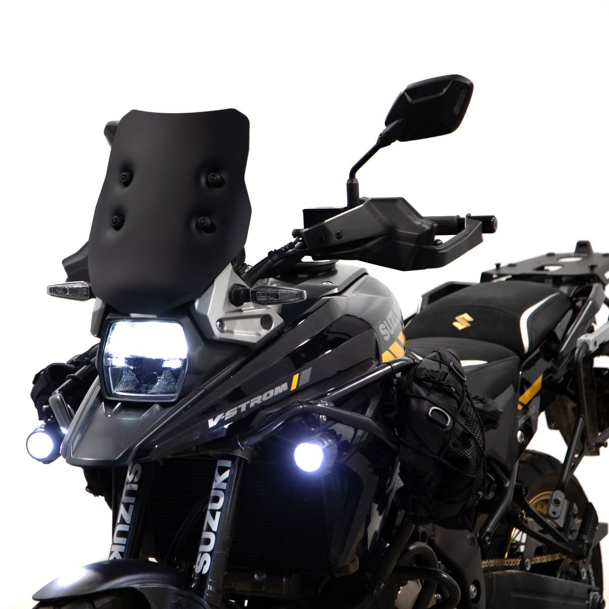 Isotta Rally Screen | Black Matte | Suzuki V-Storm 1050 2022> - Pyramid Motorcycle Accessories
