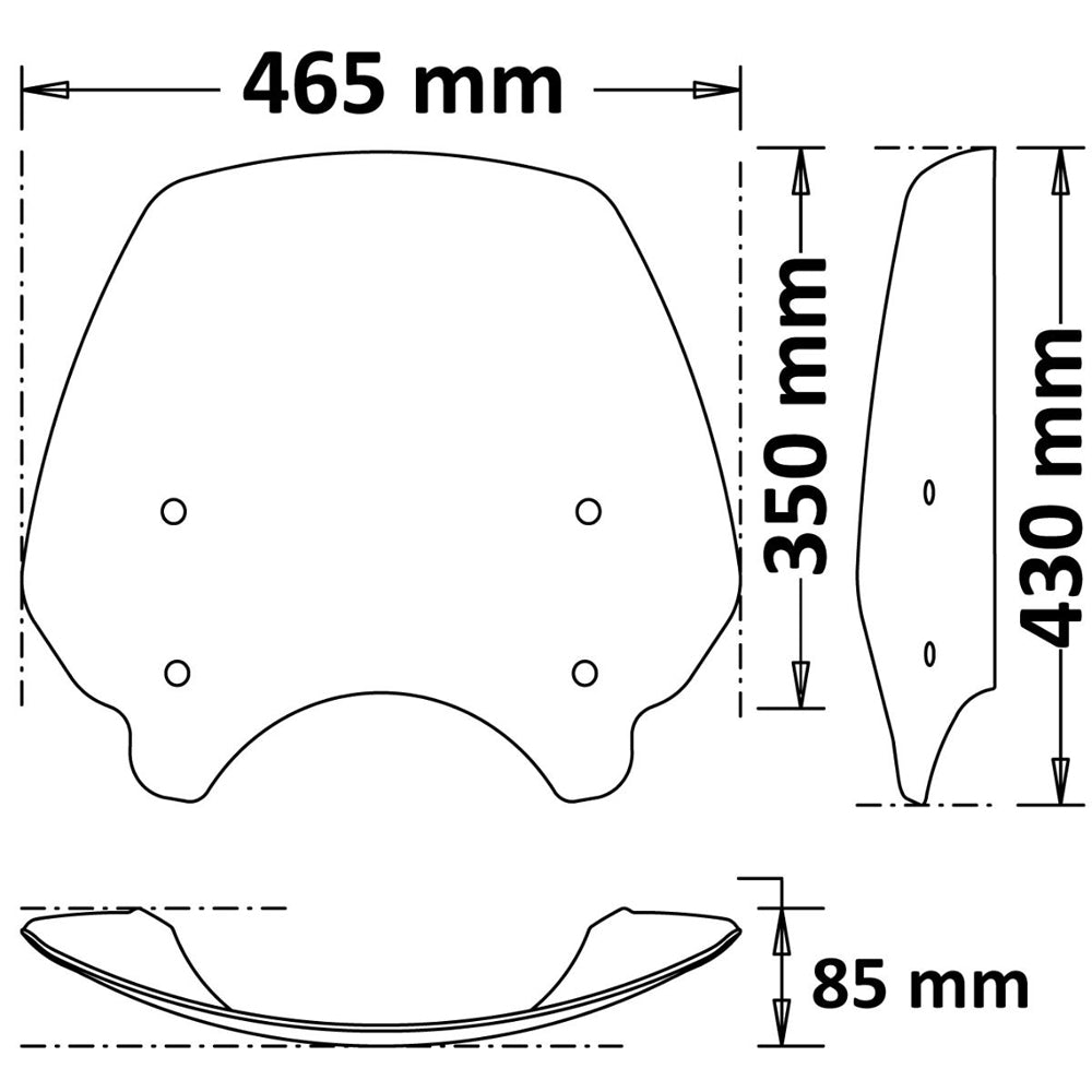Isotta Medium Screen | Clear| Moto Guzzi Audace 2017-2020 - Pyramid Motorcycle Accessories