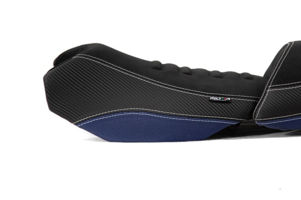 Isotta Comfort Riders Seat - Lowered | Black/Blue/Red - Trophy | BMW R 1250 GS incl. Adventure 2019>2023 - Shop name