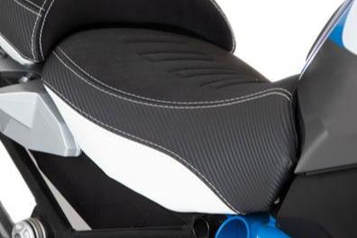 Isotta Comfort Riders Seat with Prostate Channel | Black/White/Red/Blue - HP | BMW R 1250 GS incl. Adventure 2019>2023 - Shop name