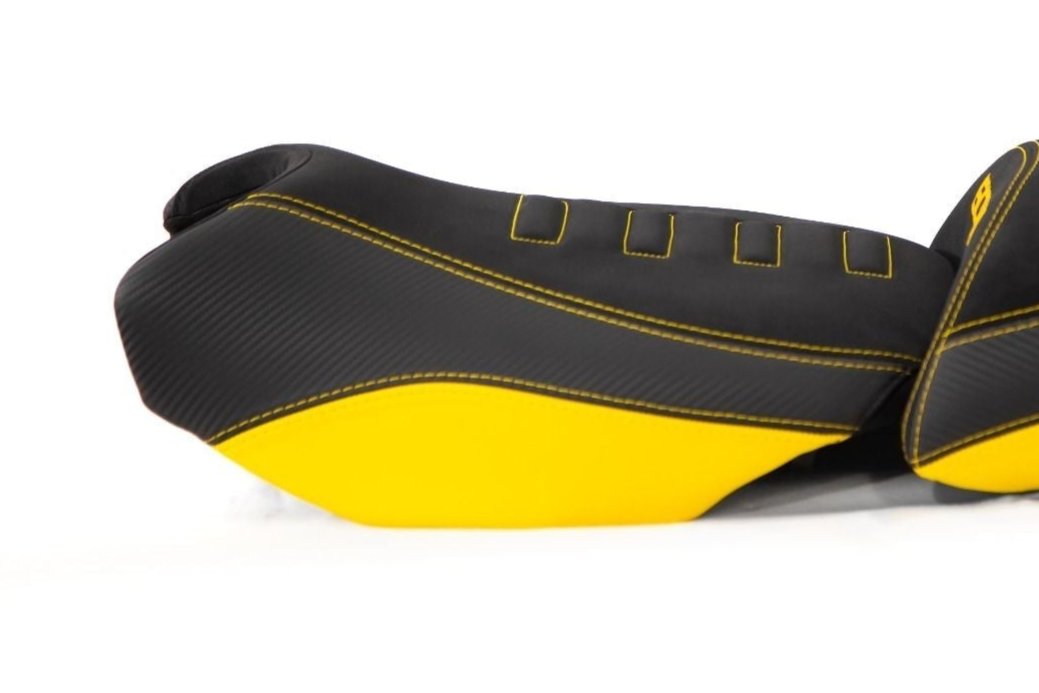 Isotta Comfort Riders Seat with Prostate Channel | Black/Yellow - 40th Anniversary | BMW R 1250 GS incl. Adventure 2019>2023 - Shop name