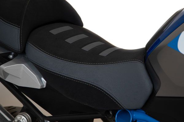Isotta Comfort Riders Seat with Prostate Channel - Lowered | Black/Grey | BMW R 1250 GS incl. Adventure 2019>2023 - Shop name