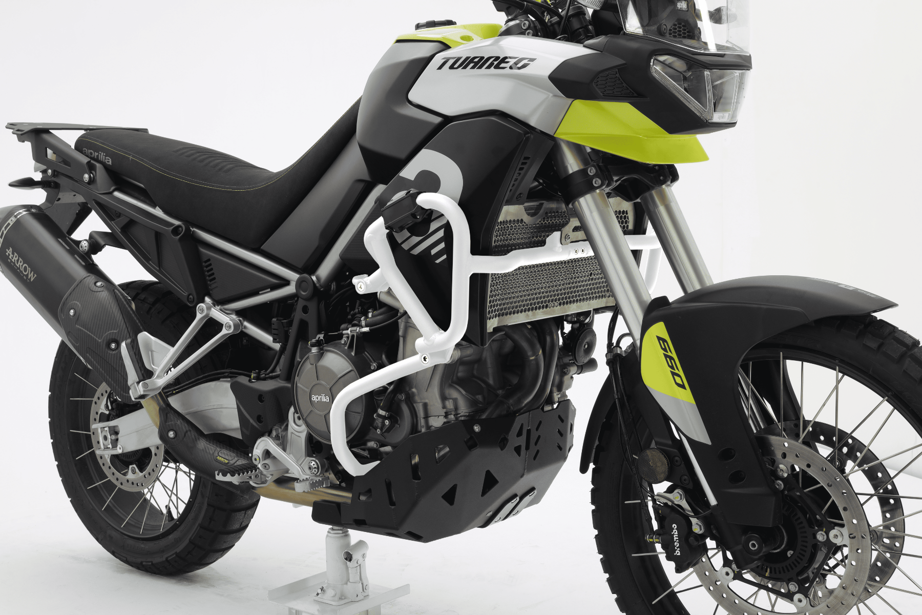 Isotta Crash Protection Bars | White | Aprilia Tuareg 660 2022>Current - Shop name