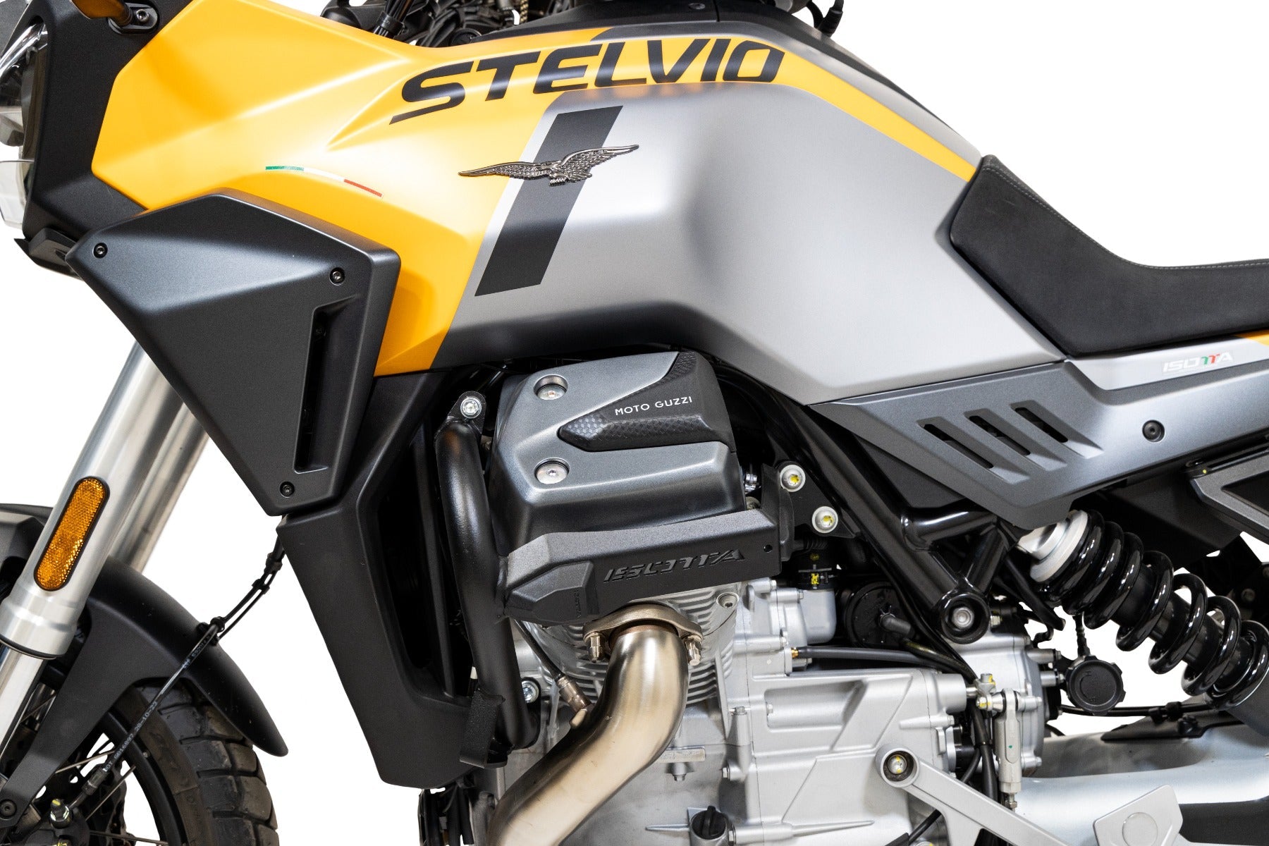 Isotta Crash Protection Bars With LEDs | Black | Moto Guzzi Stelvio 2024>Current - Shop name