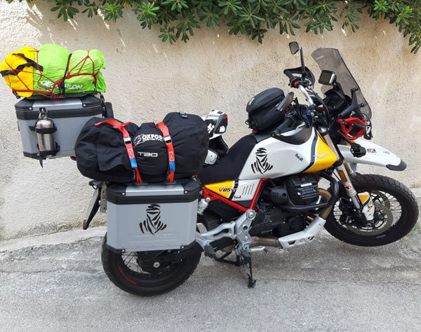 Isotta Luggage Racks For Panniers | Black | Moto Guzzi V 85 TT 2019>2023 - Shop name