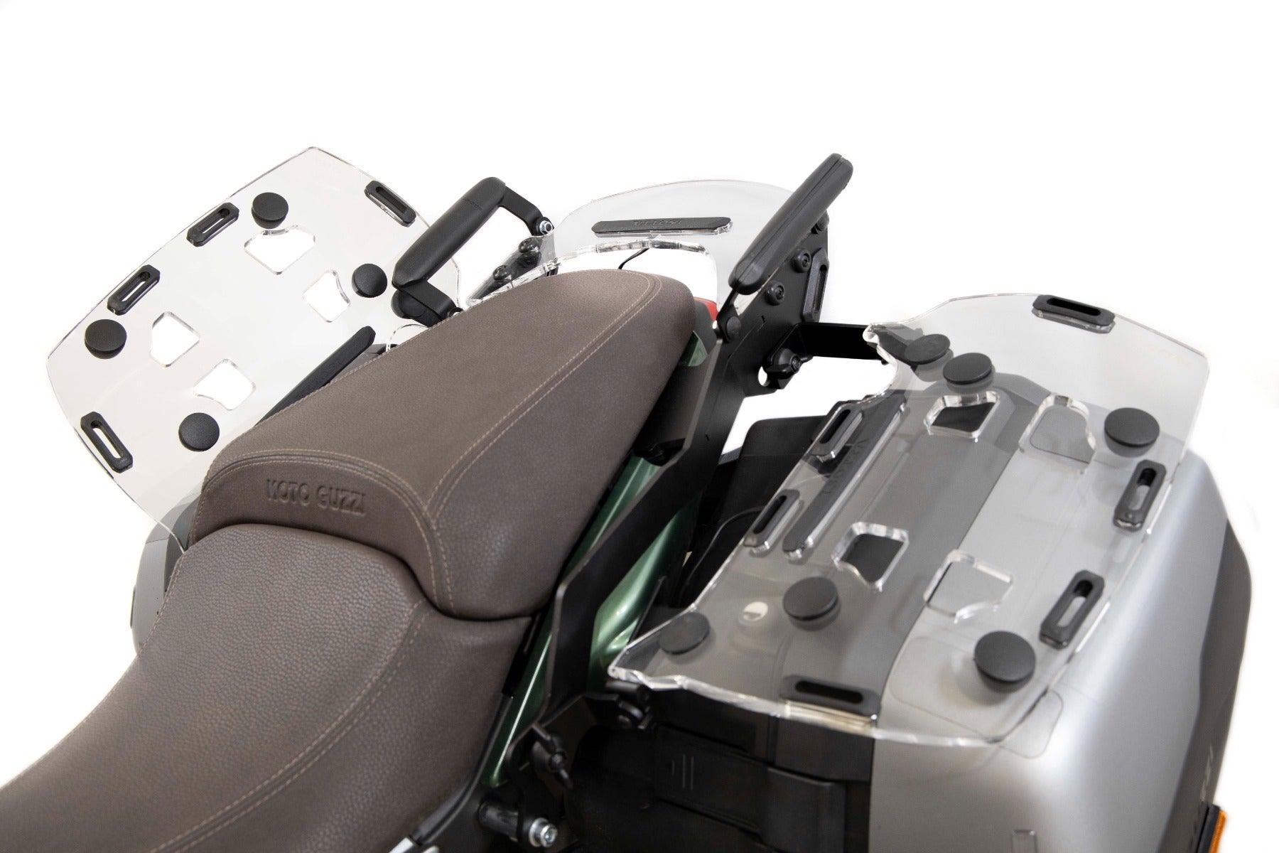 Isotta Luggage Racks For Panniers - Plexiglass | Clear | Moto Guzzi V100 Mandello S 2023>2024 - Shop name