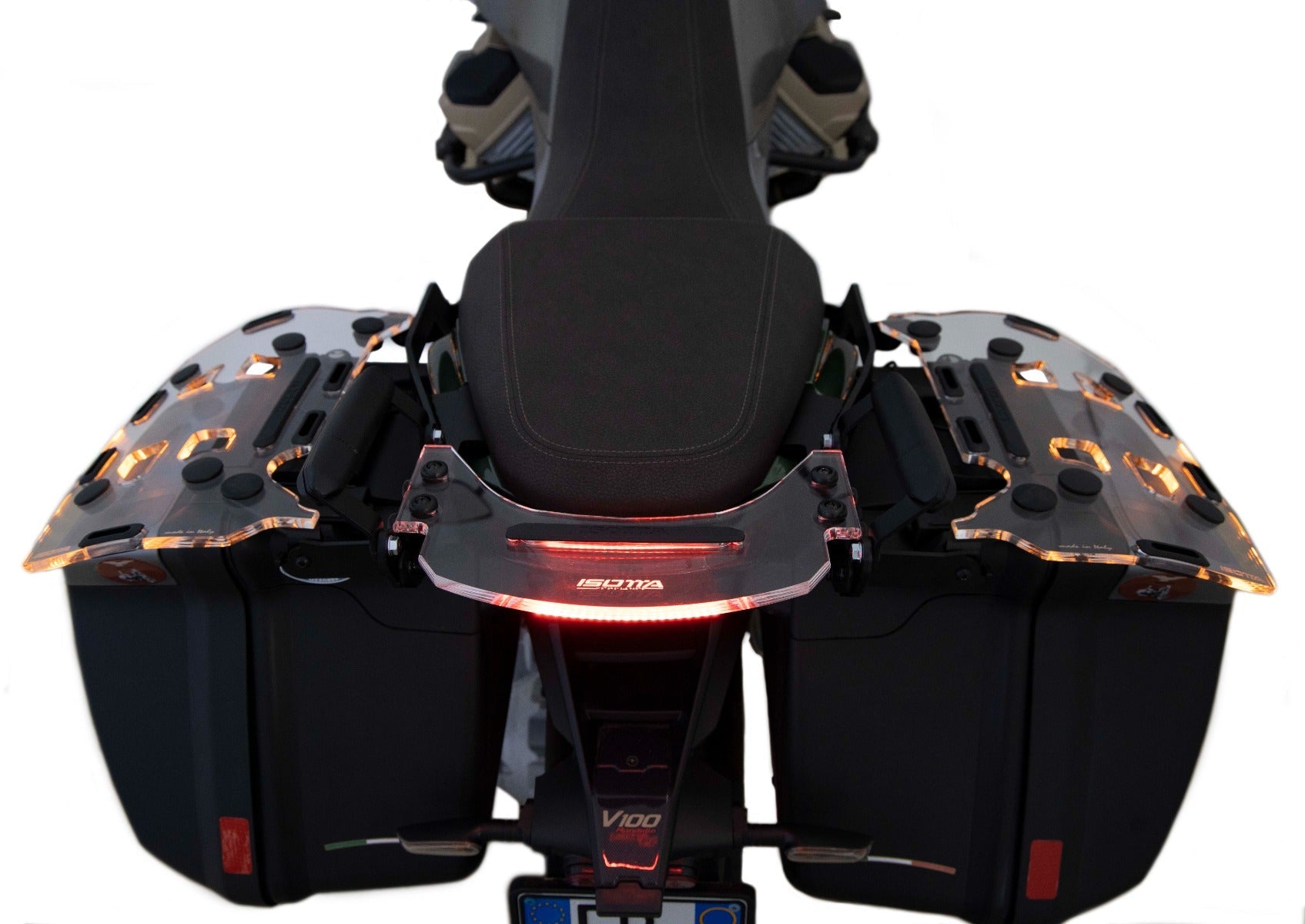 Isotta Luggage Racks For Panniers - Plexiglass | Clear | Moto Guzzi V100 Mandello S 2023>2024 - Shop name