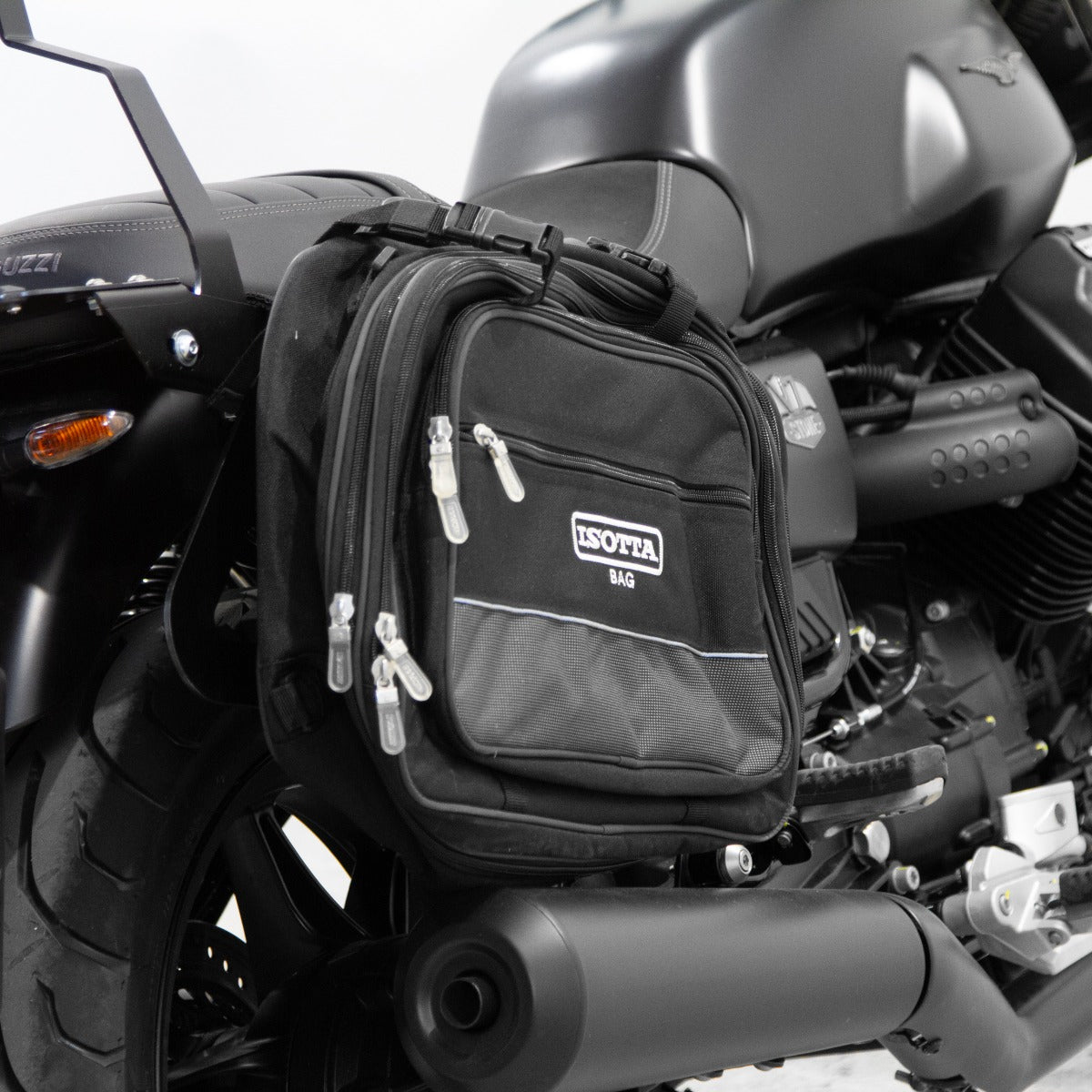 Isotta Side Bag Holders | Black | Moto Guzzi V7 Stone Centenario 2021>2022 - Shop name