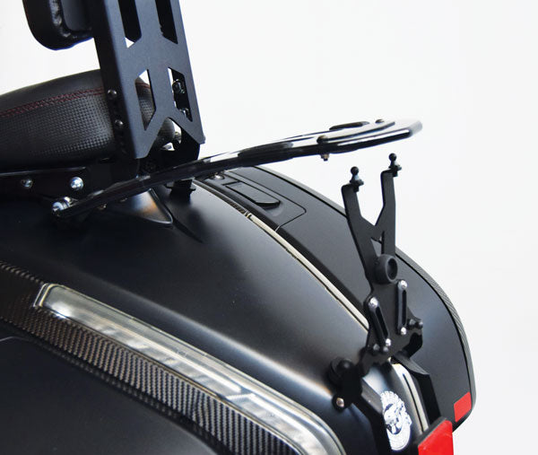 Isotta Tilting Luggage Rack - Plexiglass | Clear | Moto Guzzi MGX 21 2016>2020 - Shop name