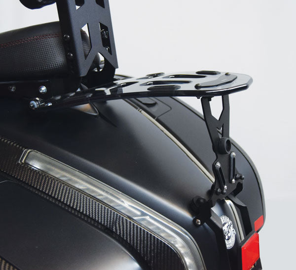 Isotta Tilting Luggage Rack - Plexiglass | Light Smoke | Moto Guzzi MGX 21 2016>2020 - Shop name