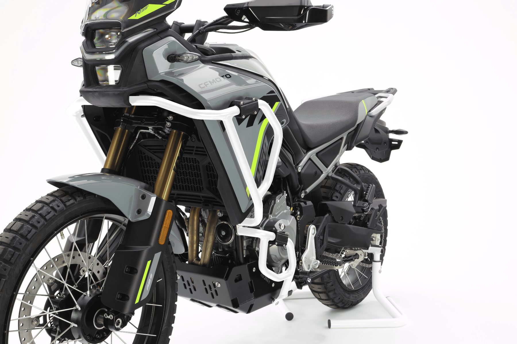 Isotta Upper Crash Protection Bars | White | CFMoto 450 MT