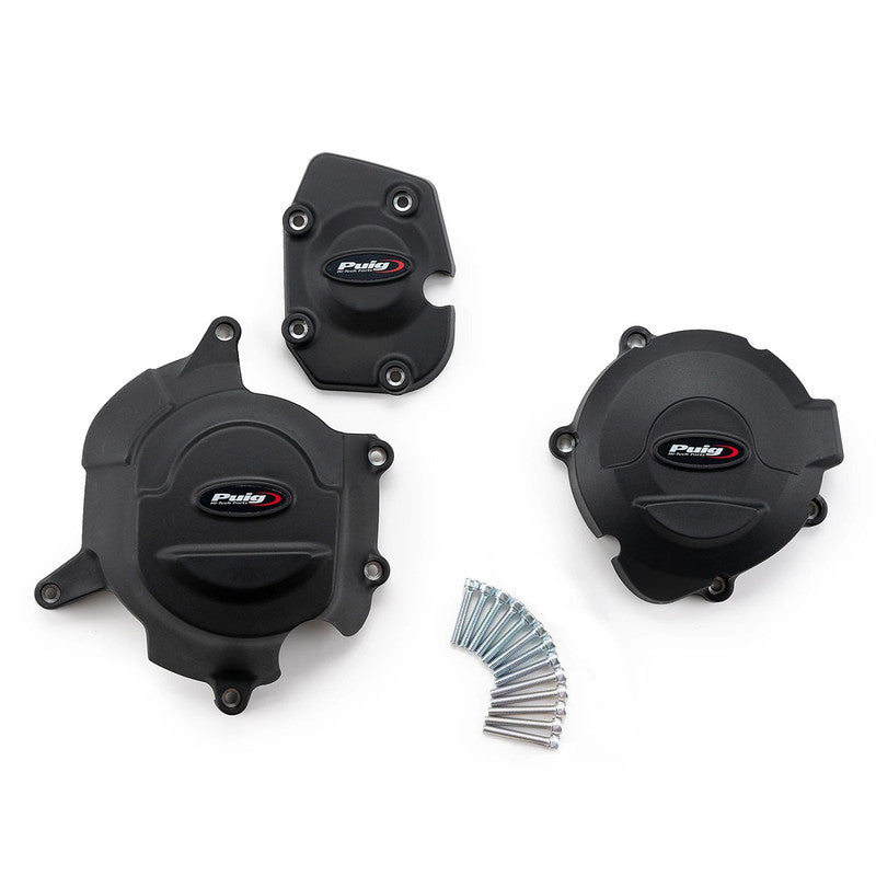 Puig KIT 3 Engine Protectives Covers | Black | Kawasaki Z 900 RS 2018>2026