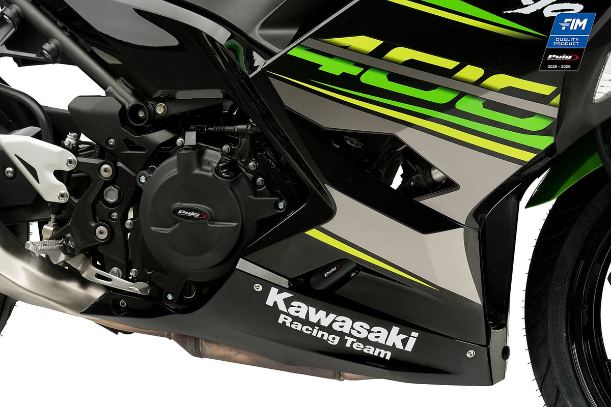 Puig KIT 3 Engine Covers Track | Black | Kawasaki Ninja 400 2018>2024