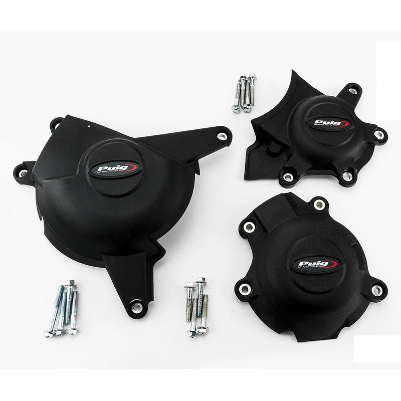 Puig KIT 3 Engine Protectors Covers Track| Black | Suzuki GSX-R1000 2017>2021