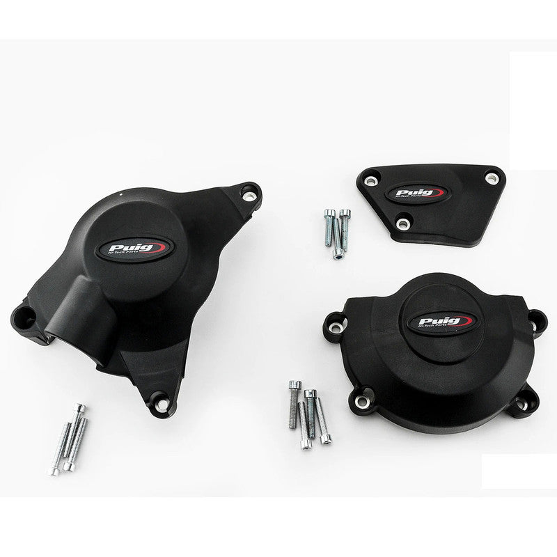Puig KIT 3 Engine Covers Track | Black | Yamaha YZF-R6 2006>2020