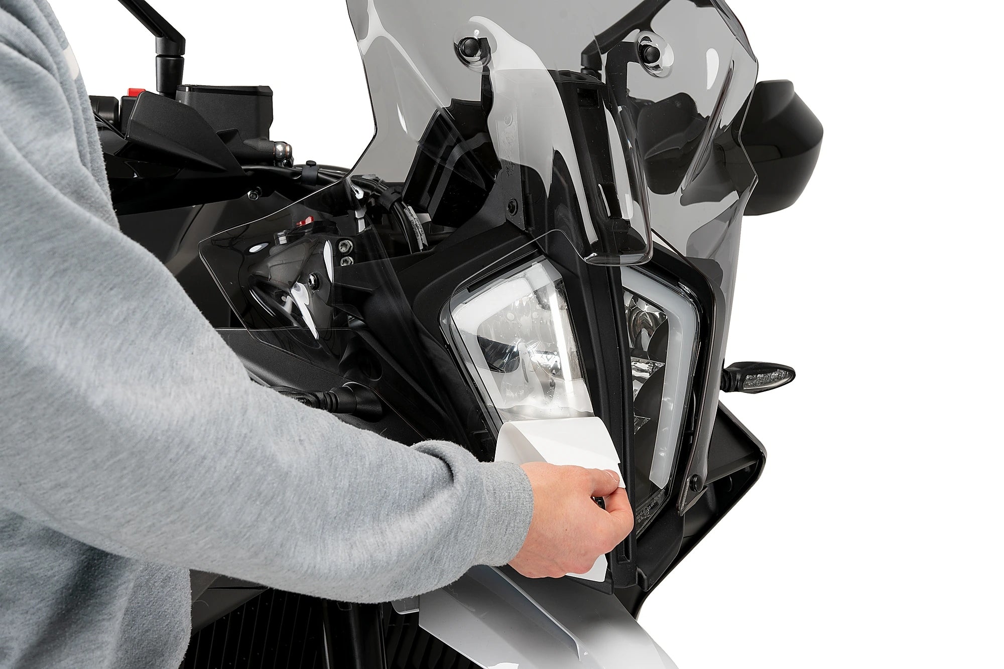 Puig Adhere Headlight Guard | Clear | KTM 790 / 890 Adventure - Pyramid Motorcycle Accessories