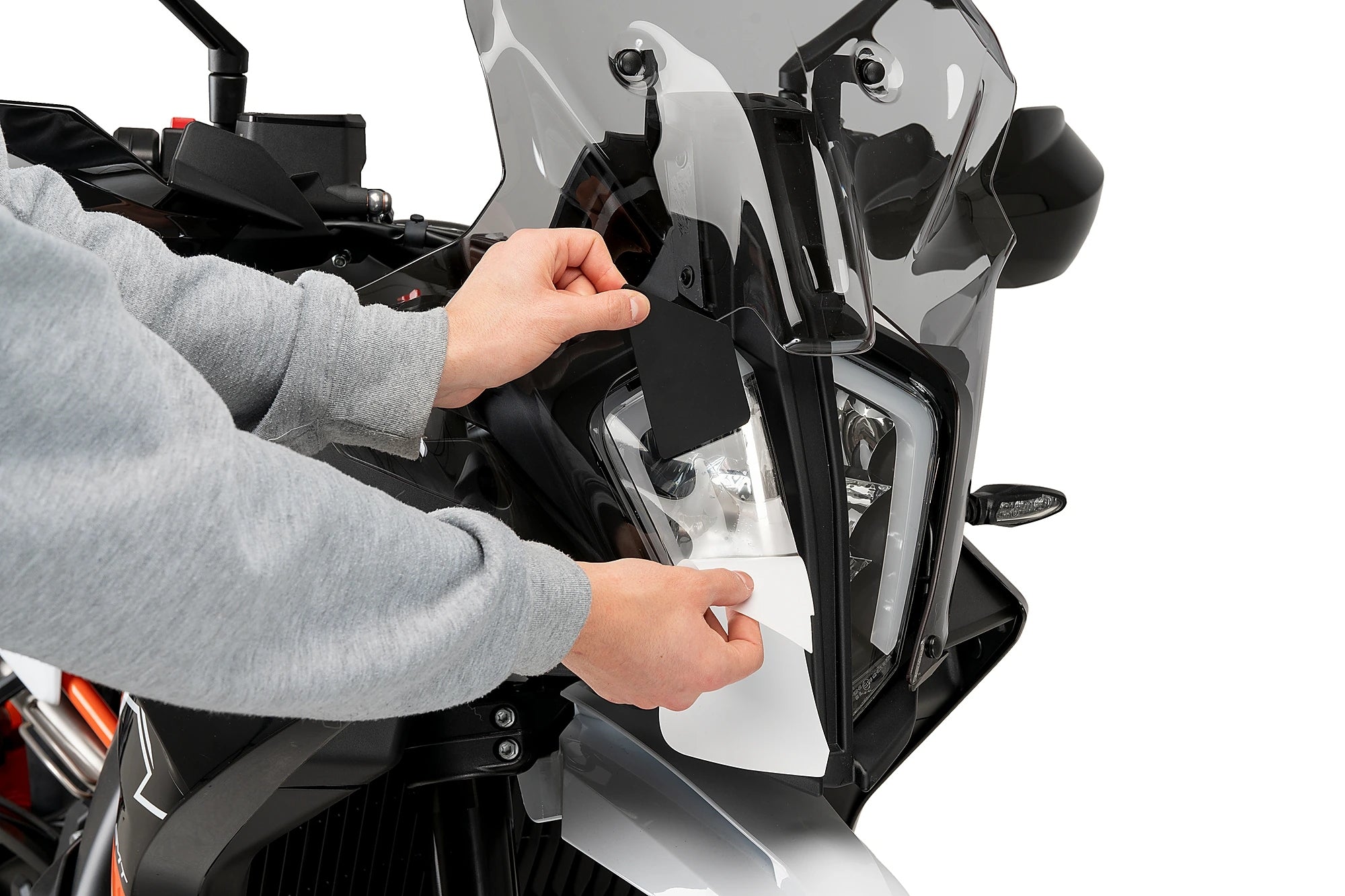 Puig Adhere Headlight Guard | Clear | KTM 790 / 890 Adventure - Pyramid Motorcycle Accessories