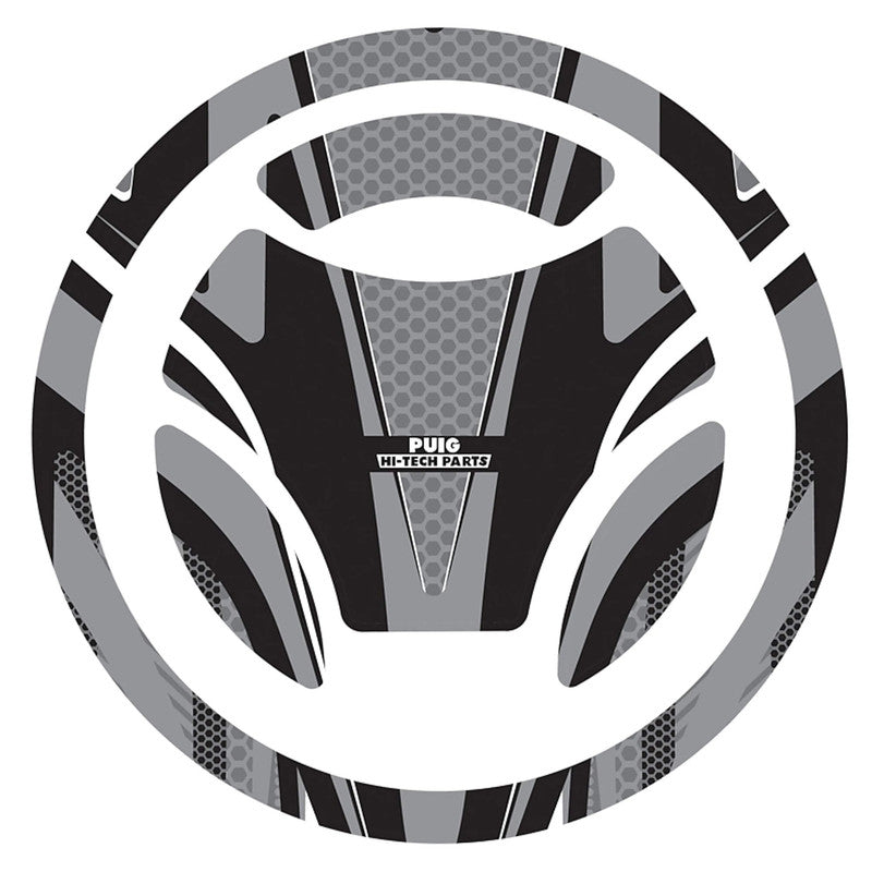 Puig Radikal Fuel Cap Covers | Grey | Yamaha MT-125/YZF-R125 - Pyramid Motorcycle Accessories