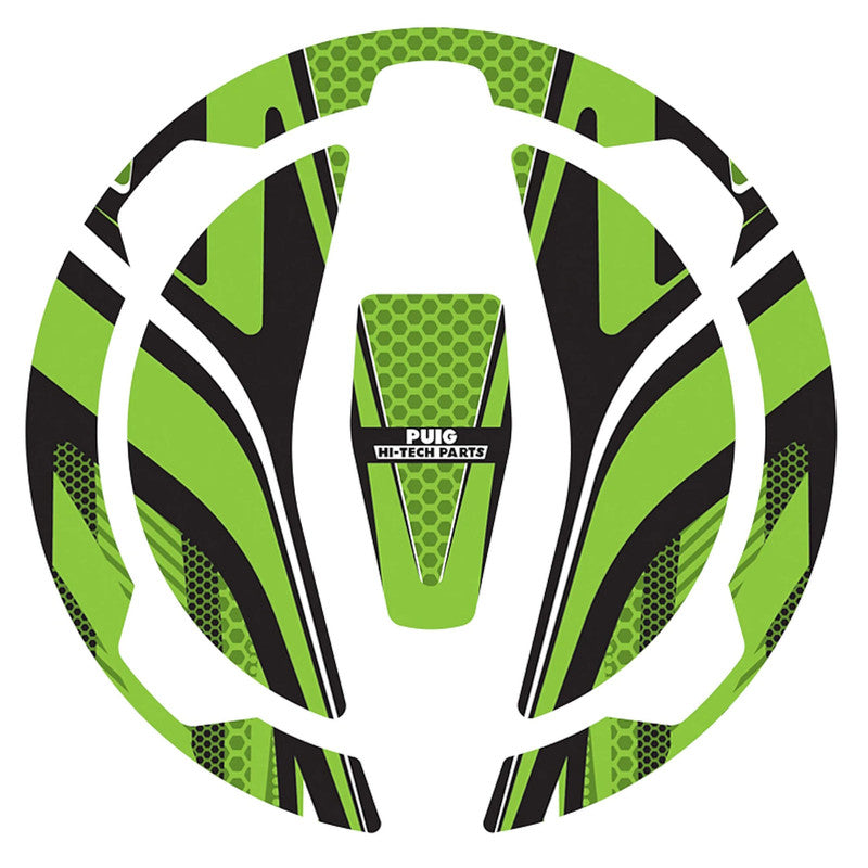Puig Radikal Fuel Cap Covers | Green | Kawasaki M9362V
