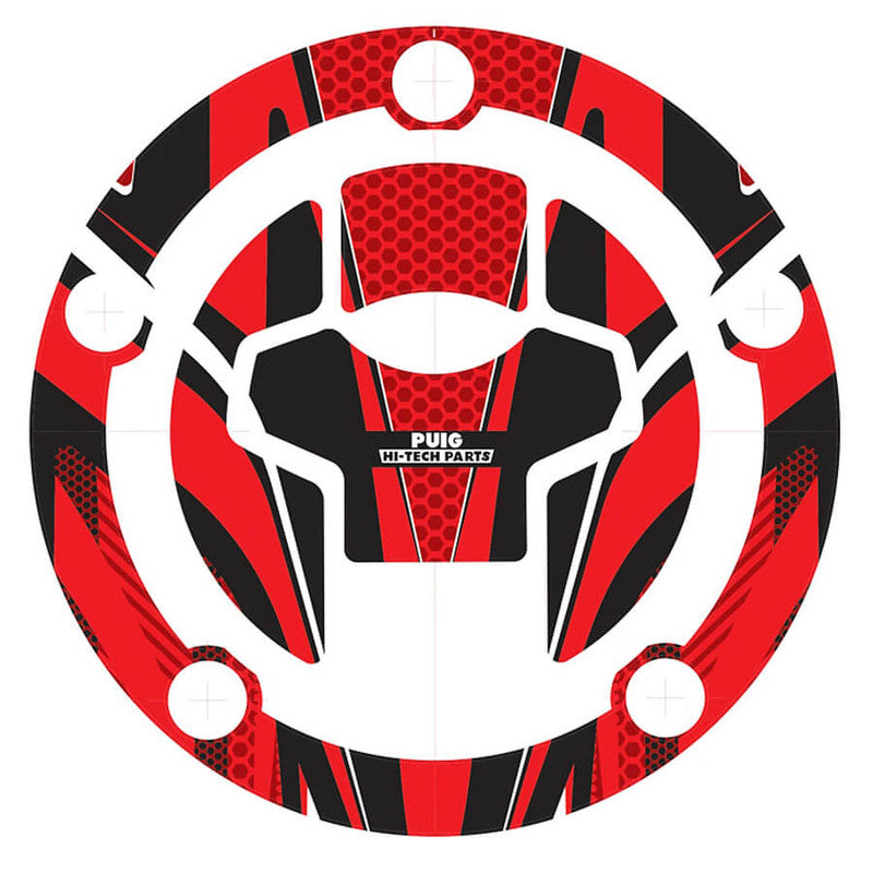 Puig Radikal Fuel Cap Covers | Red | Suzuki