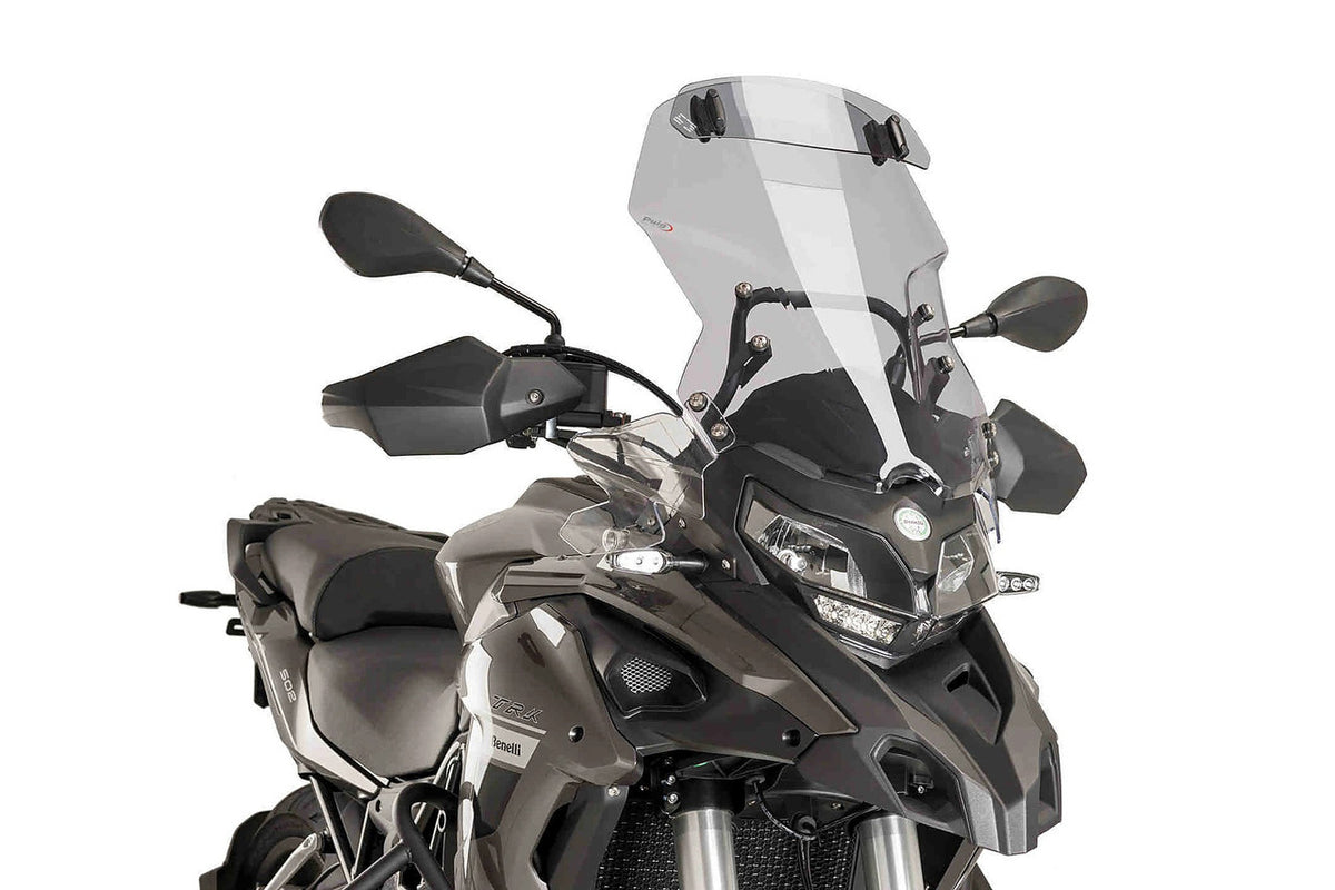 Puig Touring Windshield Screen with Visor | Light Smoke | Benelli TRK 502 2016>2026
