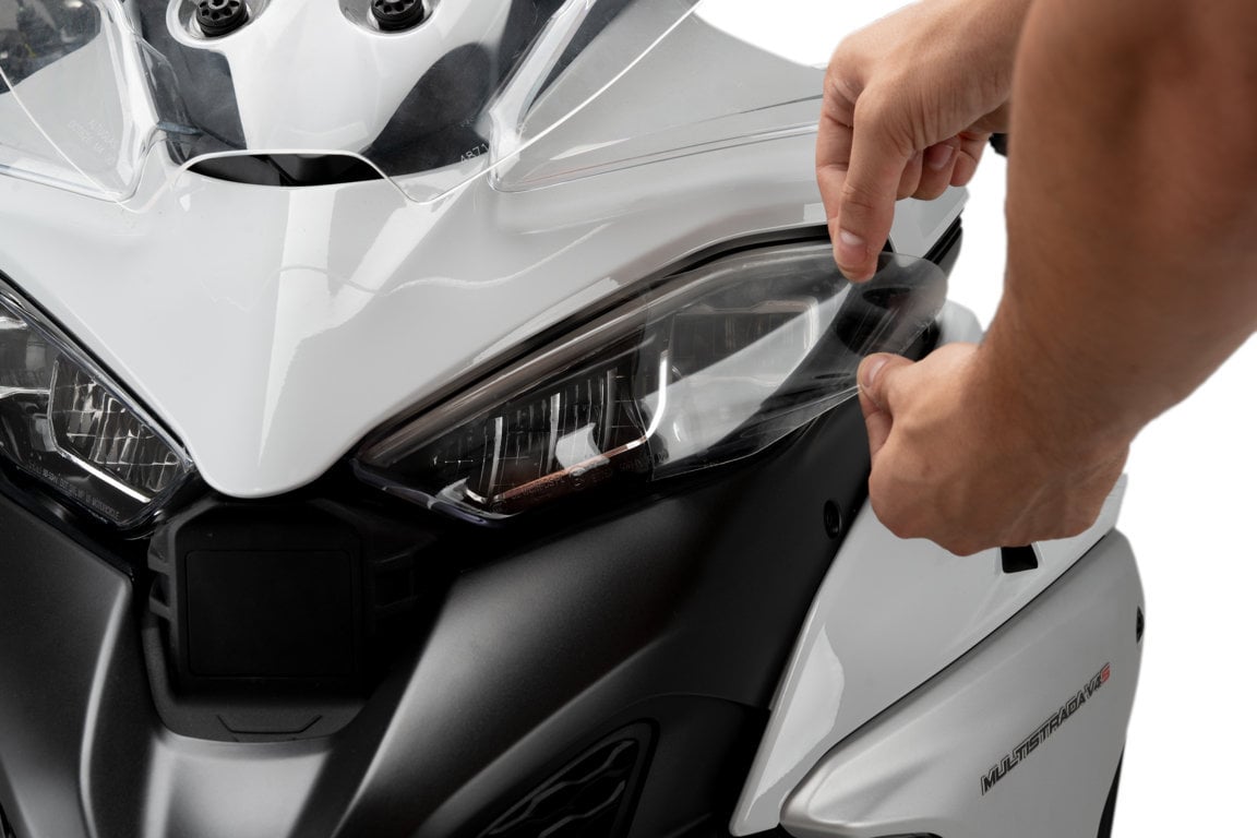 Puig Adhere Headlight Guard | Clear | Ducati Multistrada V4 (incl. Pikes Peak/Rally) 2021>Current - Shop name