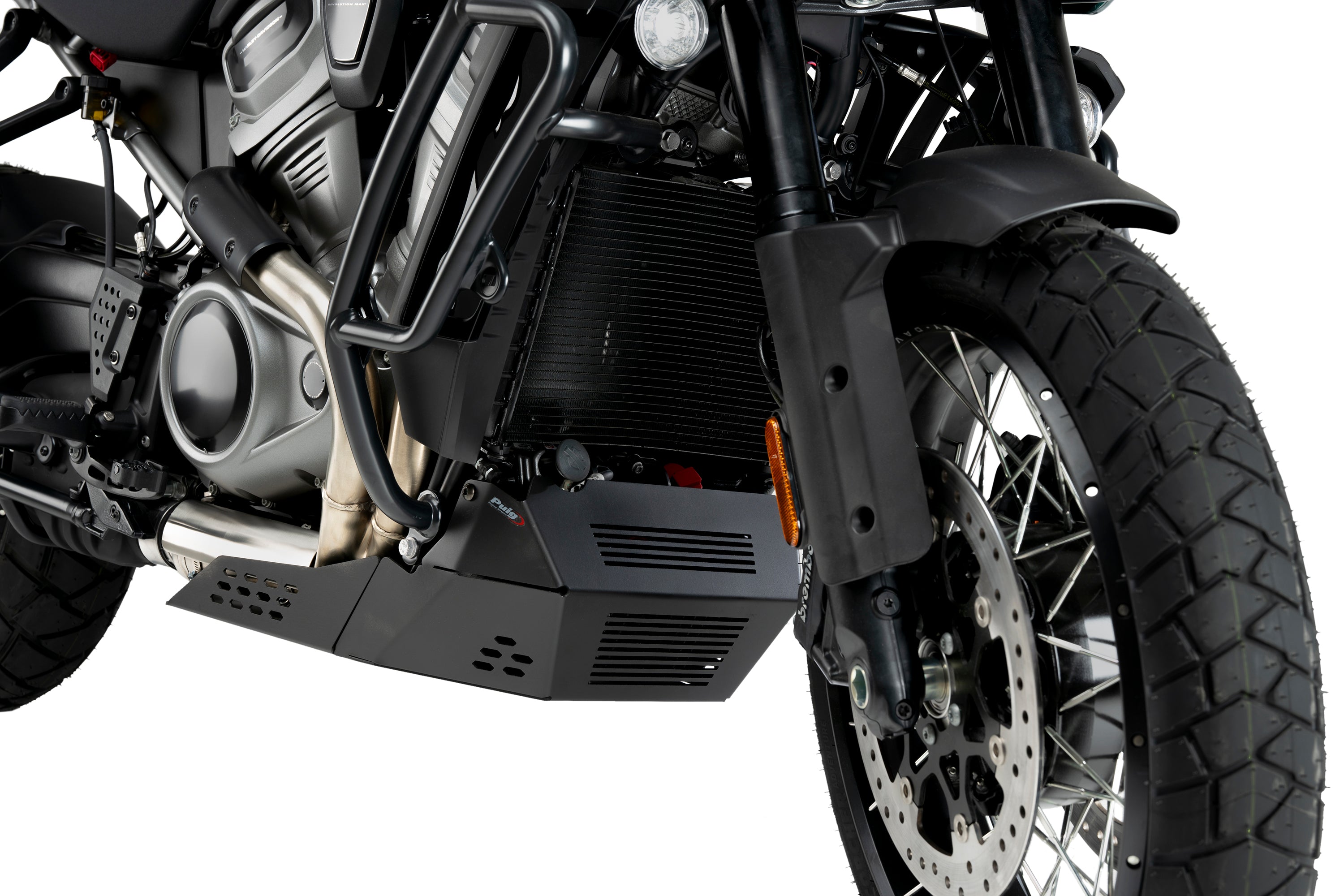 Puig Aluminium Belly Pan | Black | Harley Davidson Pan America (RA1250) 2021>2024 - Shop name