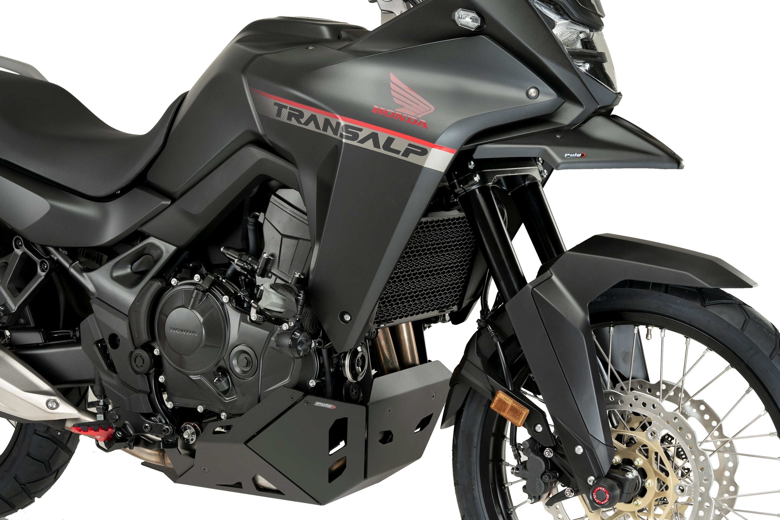Puig Aluminium Belly Pan | Black | Honda XL750 Transalp 2023>Current - Shop name