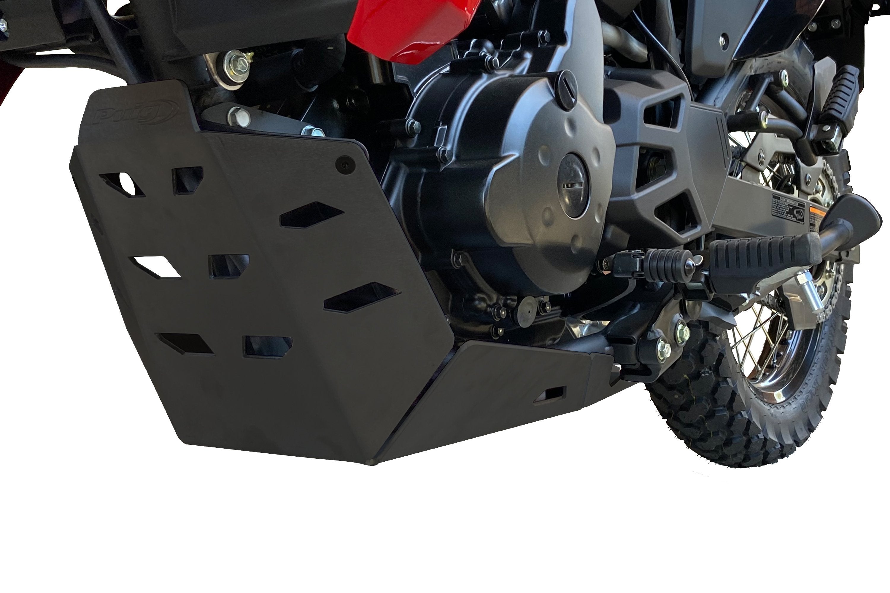 Puig Aluminium Belly Pan | Black | Kawasaki KLR 650 2022>2024 - Shop name