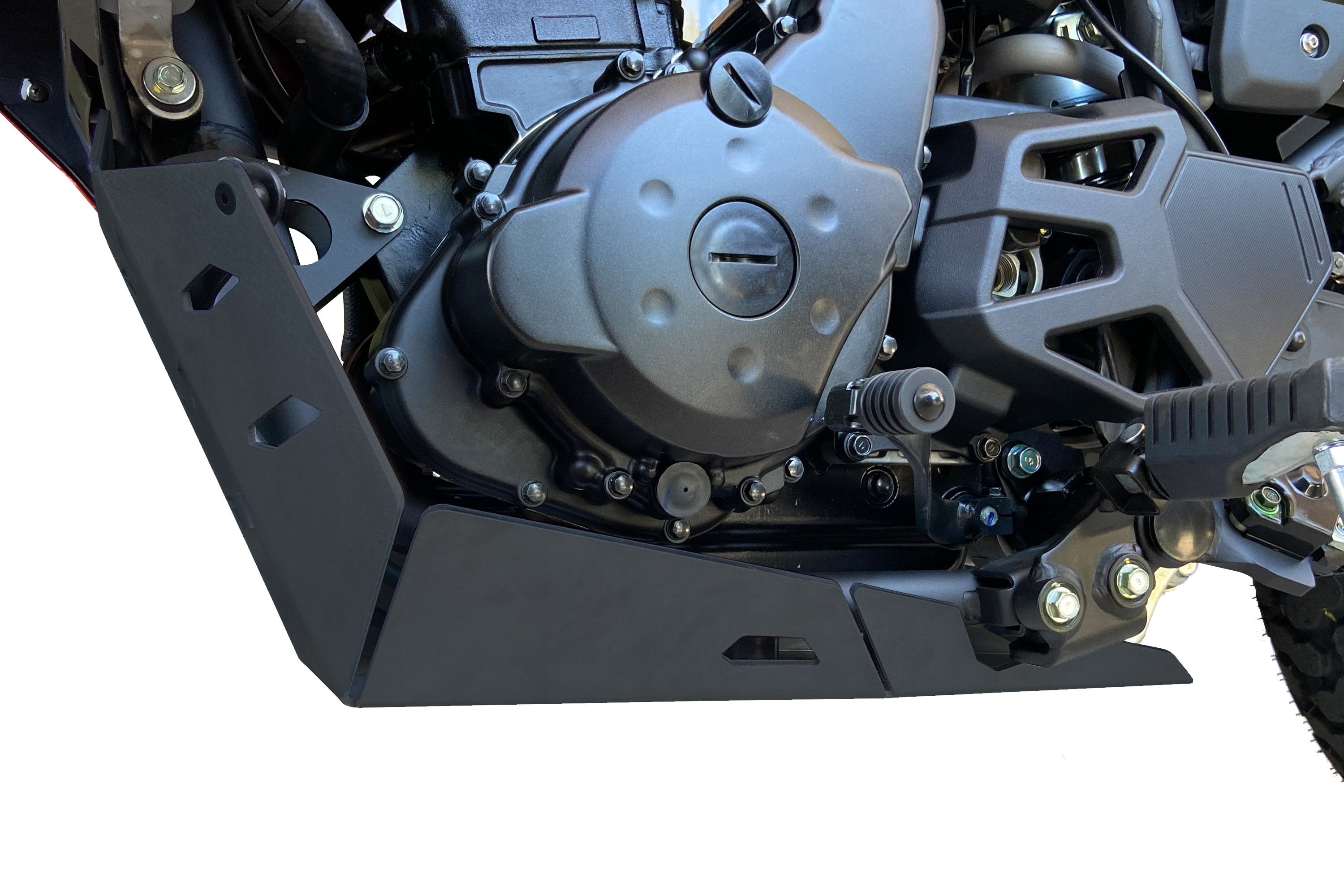 Puig Aluminium Belly Pan | Black | Kawasaki KLR 650 2022>2024 - Shop name