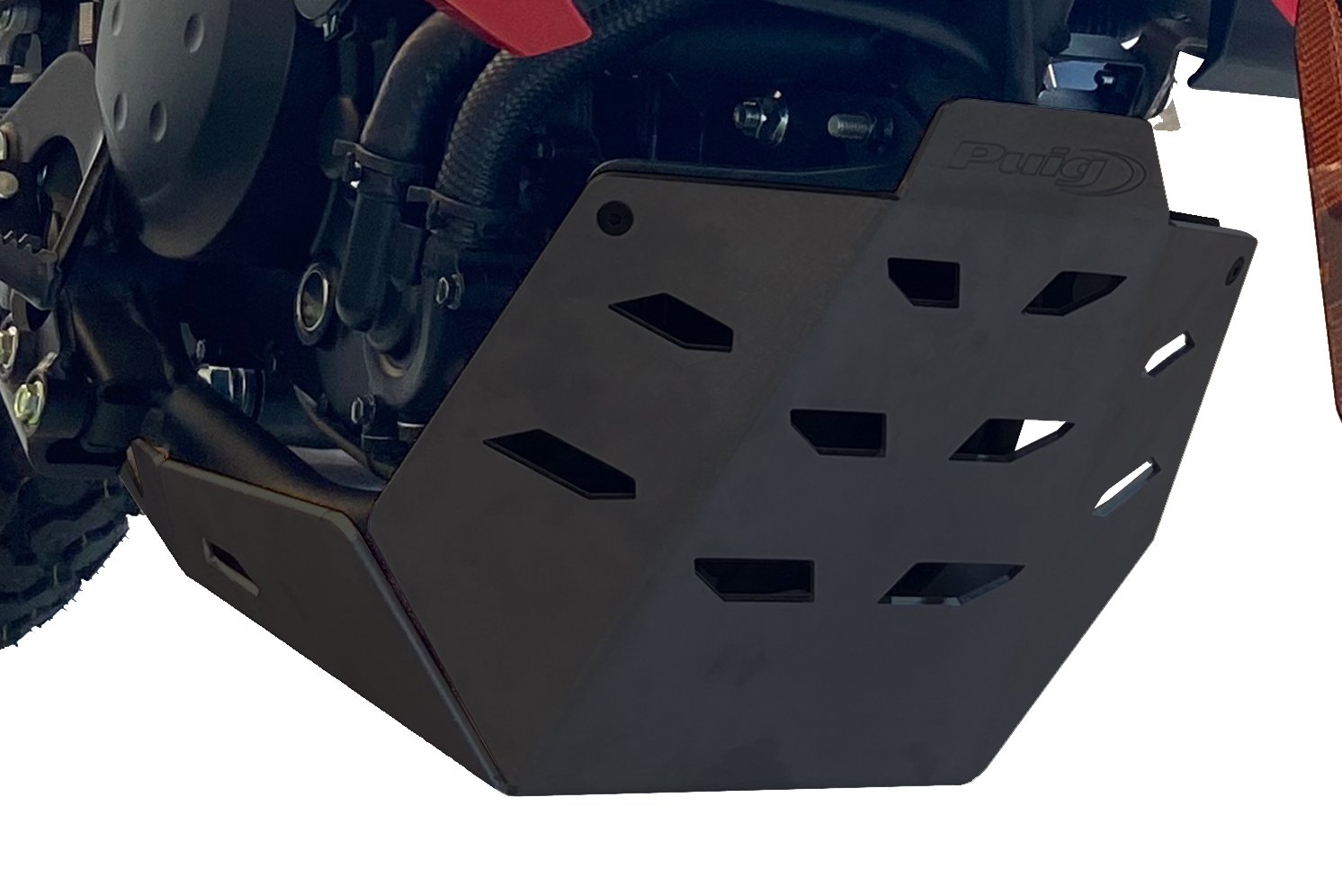 Puig Aluminium Belly Pan | Black | Kawasaki KLR 650 2022>2024 - Shop name