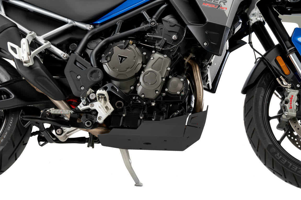 Puig Aluminium Belly Pan | Black | Triumph Tiger Sport 850 2020>2024 - Shop name