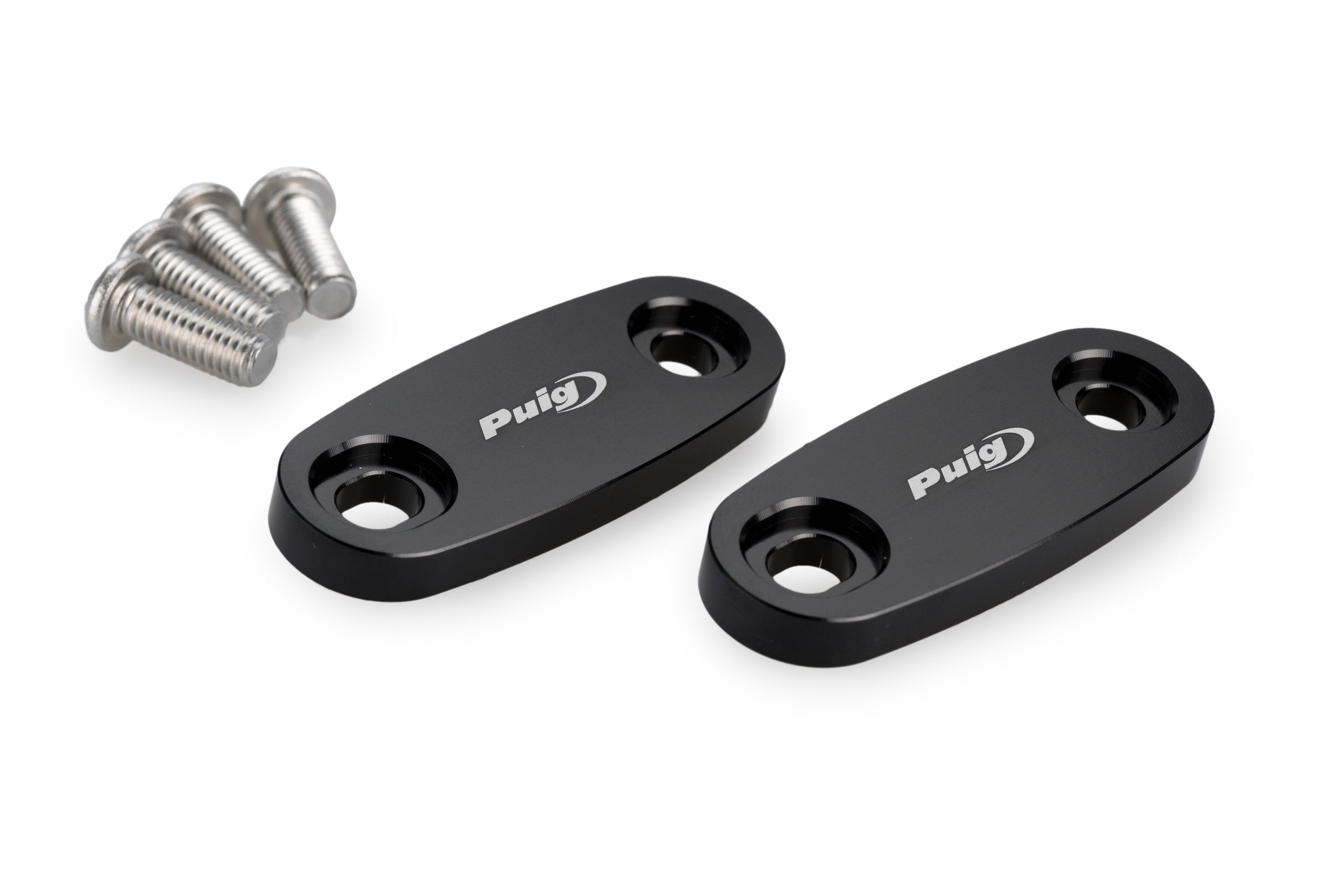 Puig Aluminium Mirror Caps | Black | Honda Forza 750 2021>2024 - Shop name