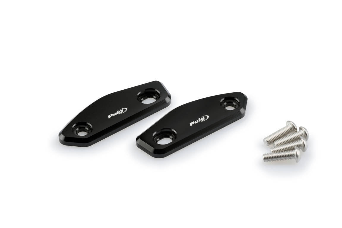 Puig Aluminium Mirror Caps | Black | Suzuki GSX-R 250 2017>2019 - Shop name