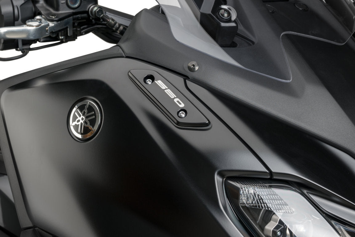 Puig Aluminium Mirror Caps | Black | Yamaha TMAX 560 2022>Current - Shop name