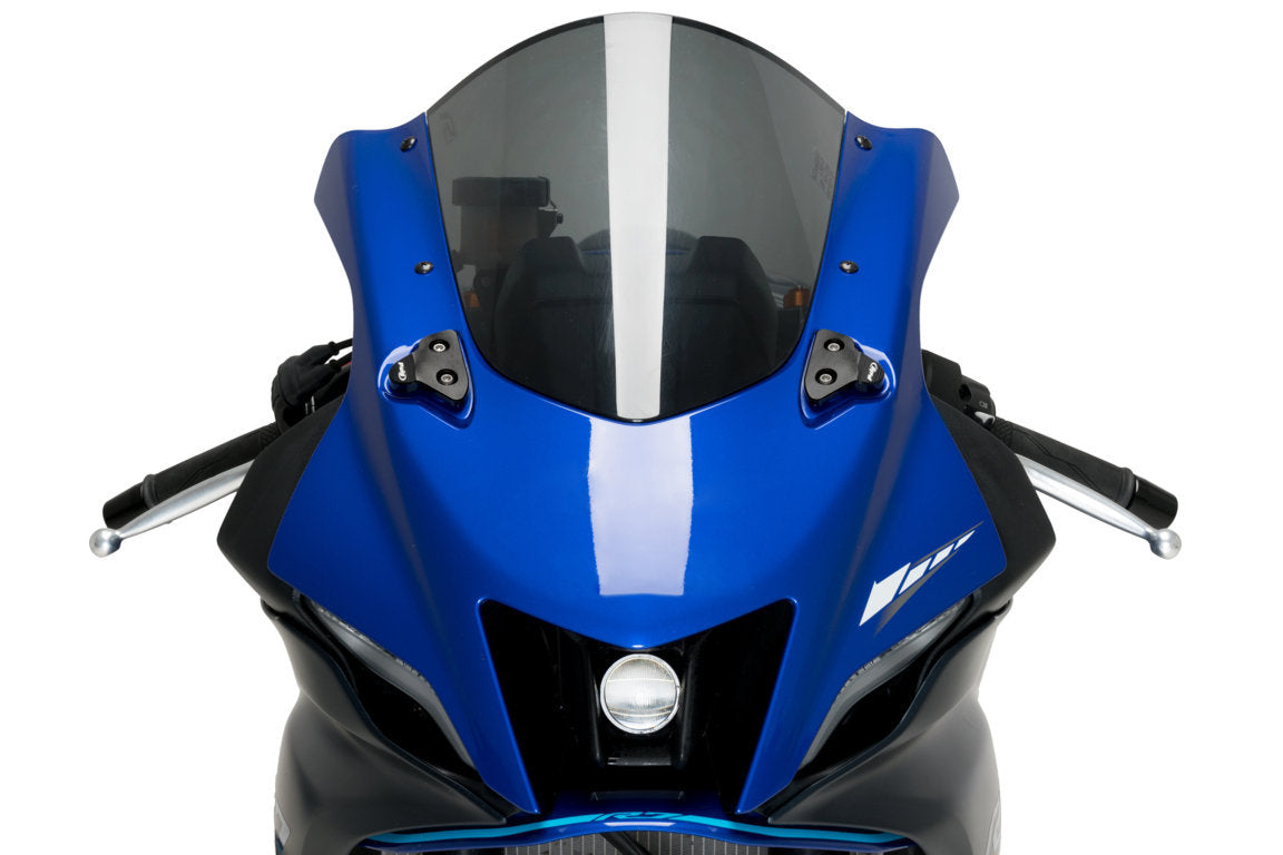 Puig Aluminium Mirror Caps | Black | Yamaha YZF-R7 2022>Current - Shop name