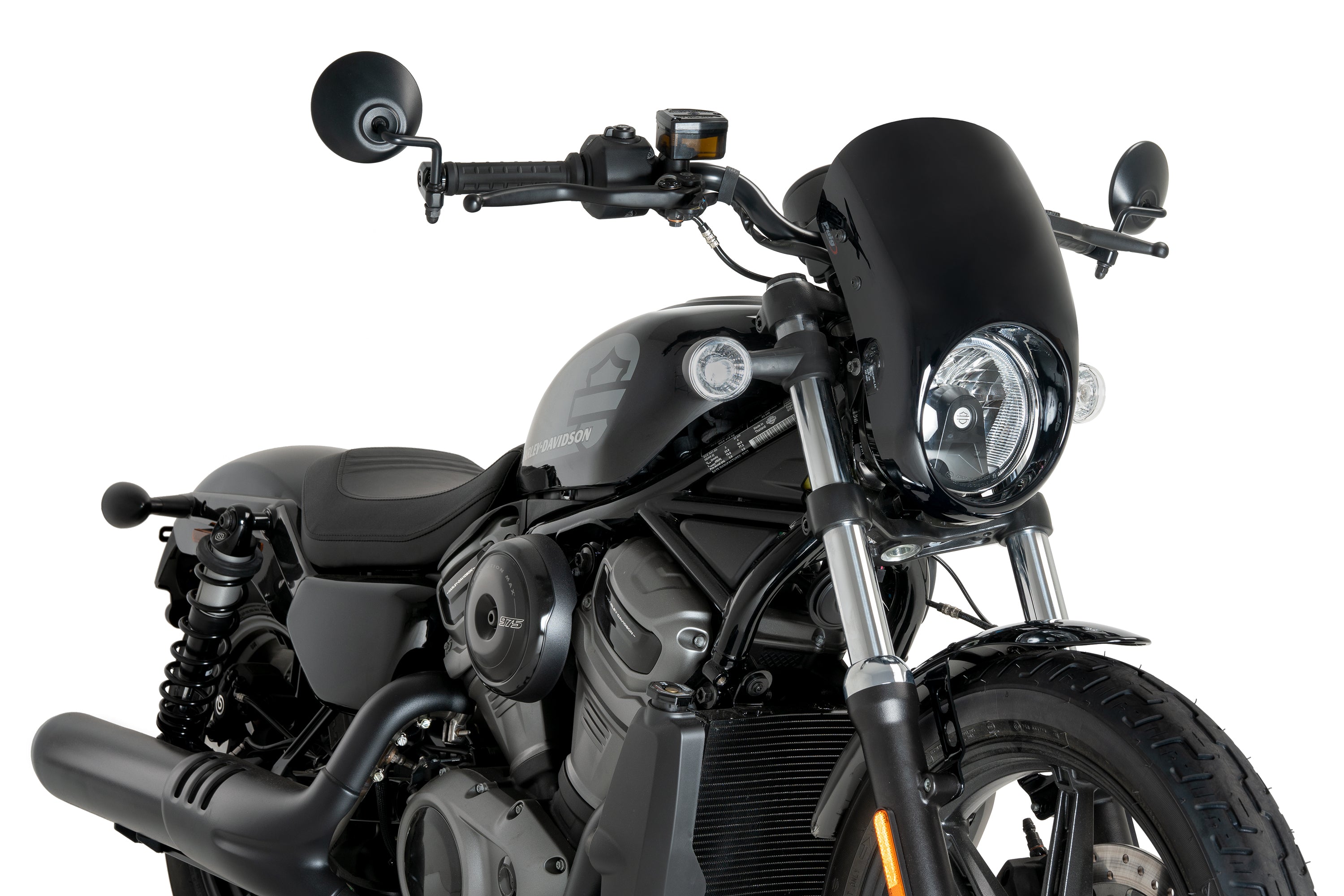 Puig Anarchy Semi Fairing | Gloss Black | Harley-Davidson Nightster 975 Special 2023>Current - Shop name