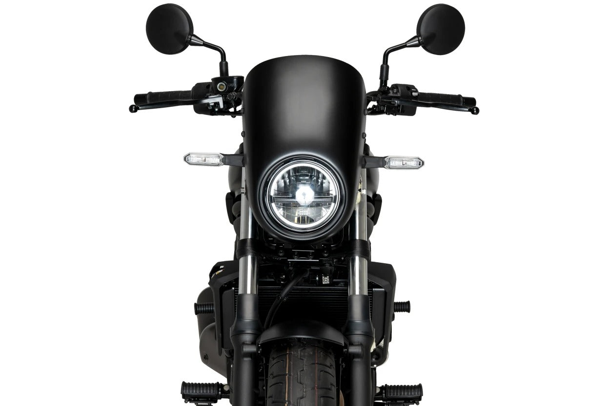 Puig Anarchy Semi Fairing | Matt Black | Kawasaki Eliminator 500 2024>Current - Shop name