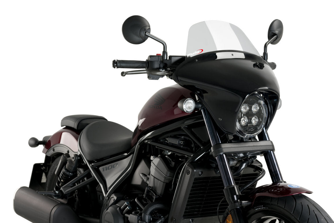 Puig Batwing SML Touring Screen | Gloss Black/Light Smoke | Honda CMX 1100 Rebel 2021>Current - Shop name