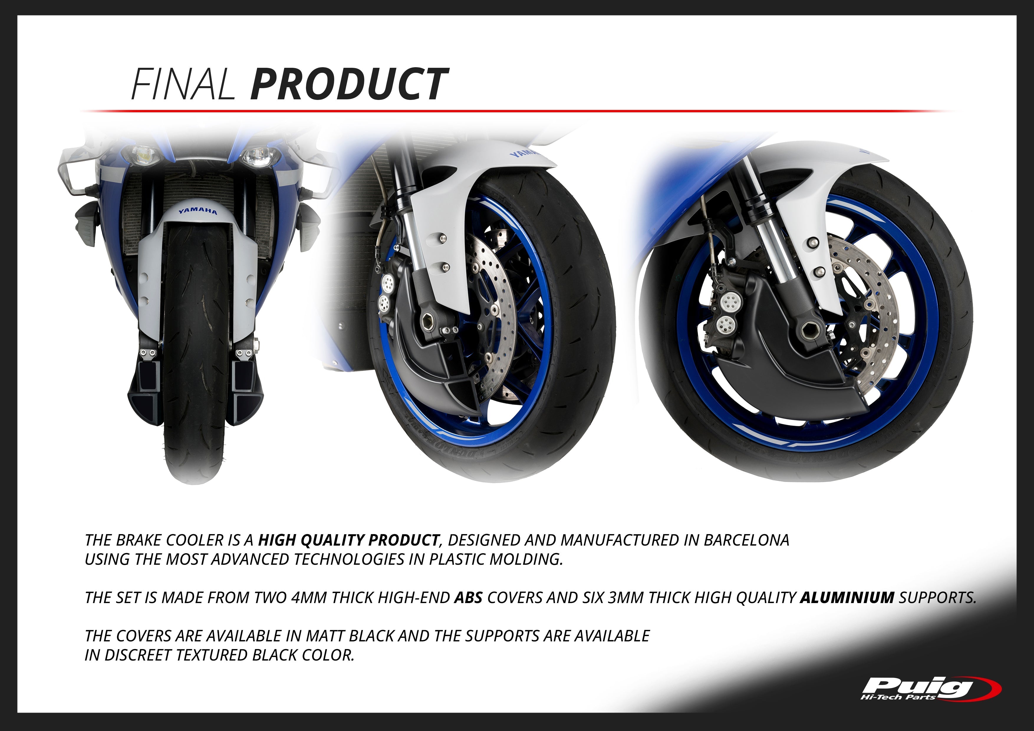 Puig Brake Ducts | Black | Yamaha YZF-R1 2015>Current - Shop name
