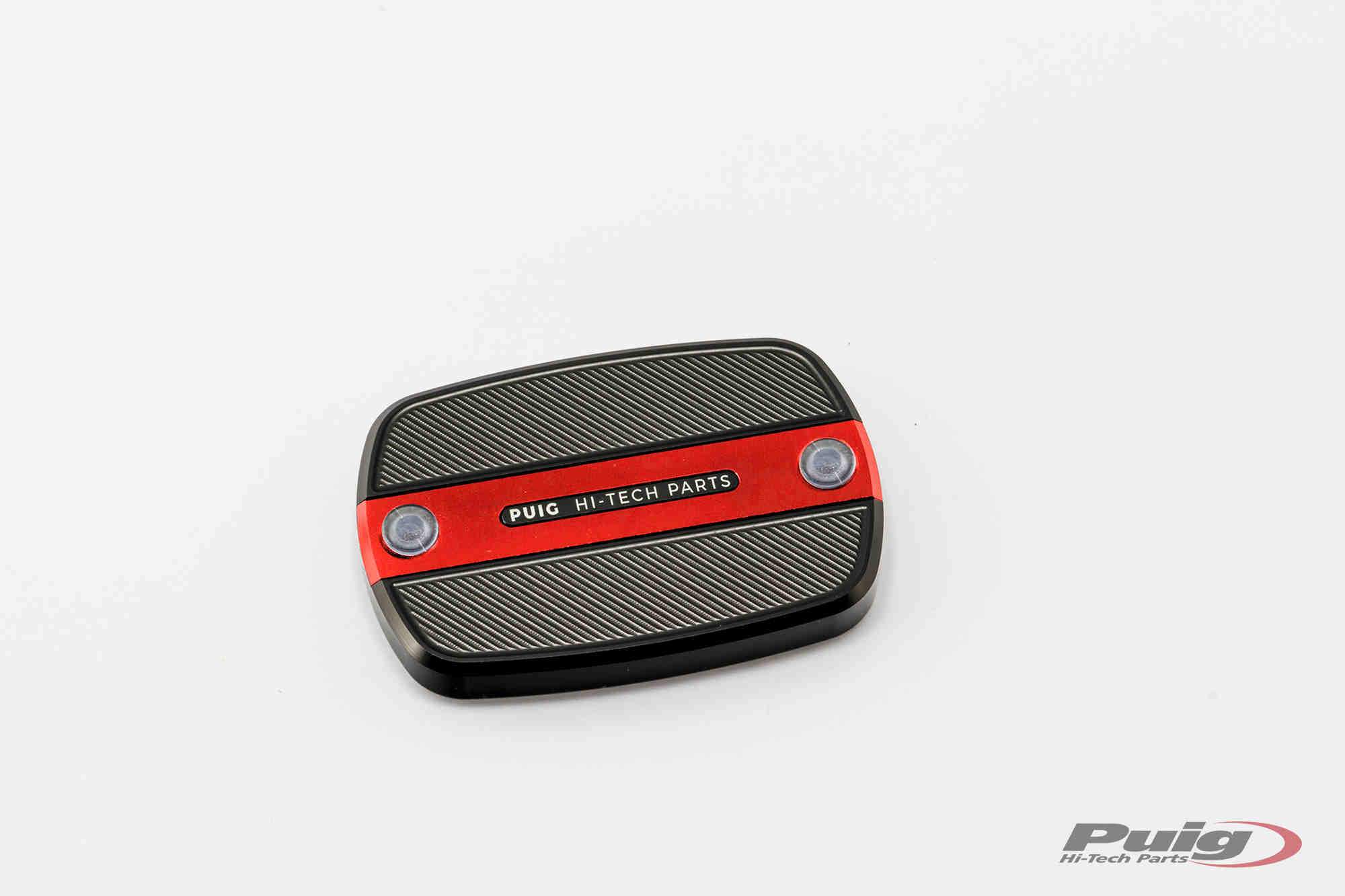 Puig Brake/Clutch Fluid Reservoir Cover | Red | Yamaha TMAX 500 2008>2011 - Shop name