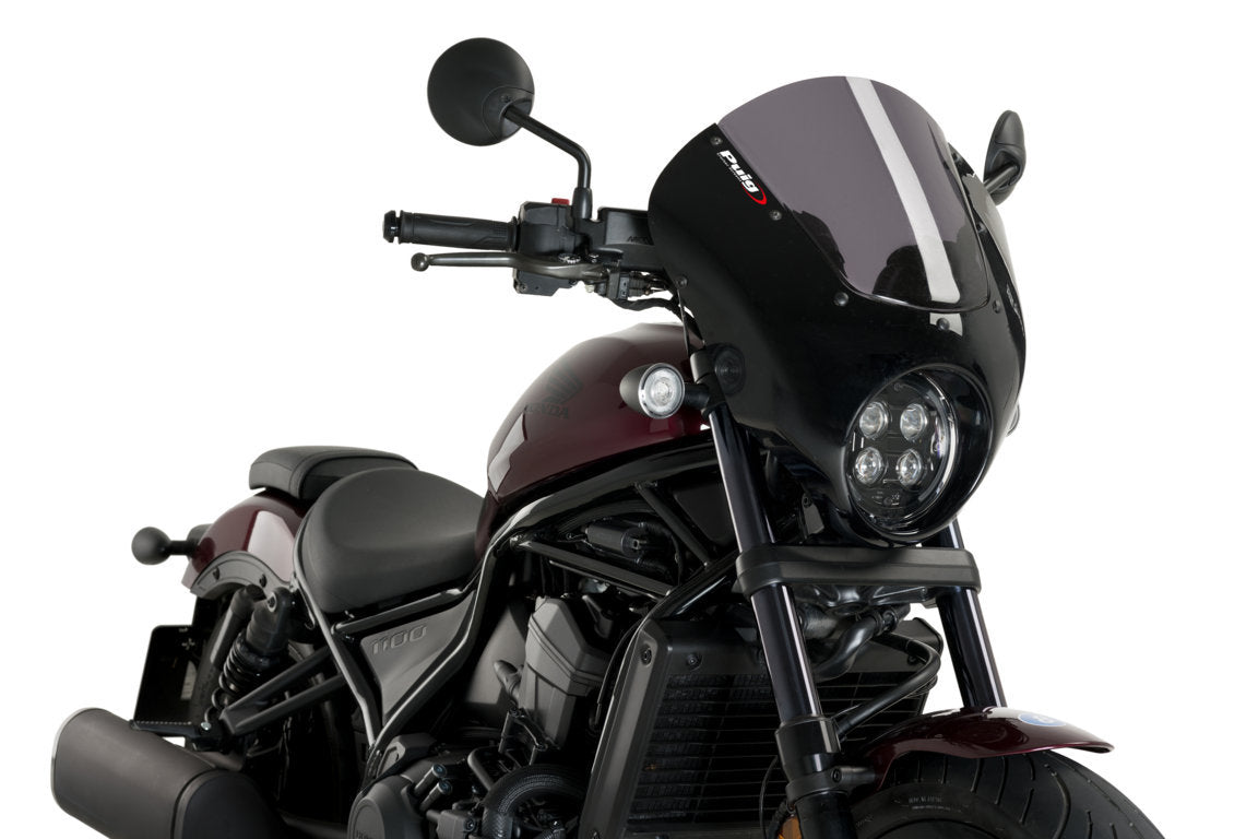 Puig Dark Night Semifairing | Gloss Black/Dark Smoke | Honda CMX 1100 Rebel 2021> - Shop name