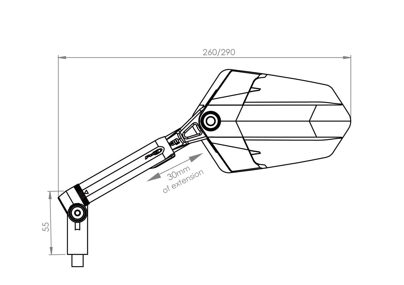 Puig Explorer Mirror Left - M10 Fitment | Aluminium/Black - Shop name