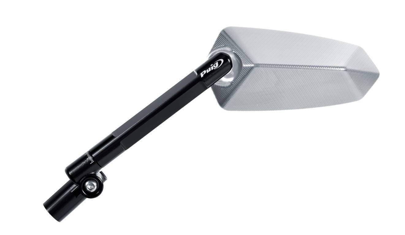 Puig F1.1 Mirror Left - M10 Fitment | Black/Silver - Shop name