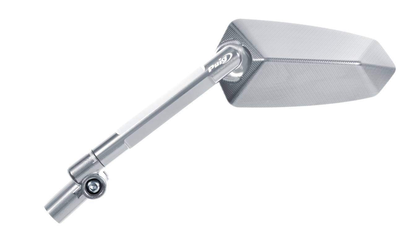 Puig F1.1 Mirror Left - M10 Fitment | Silver/Silver - Shop name