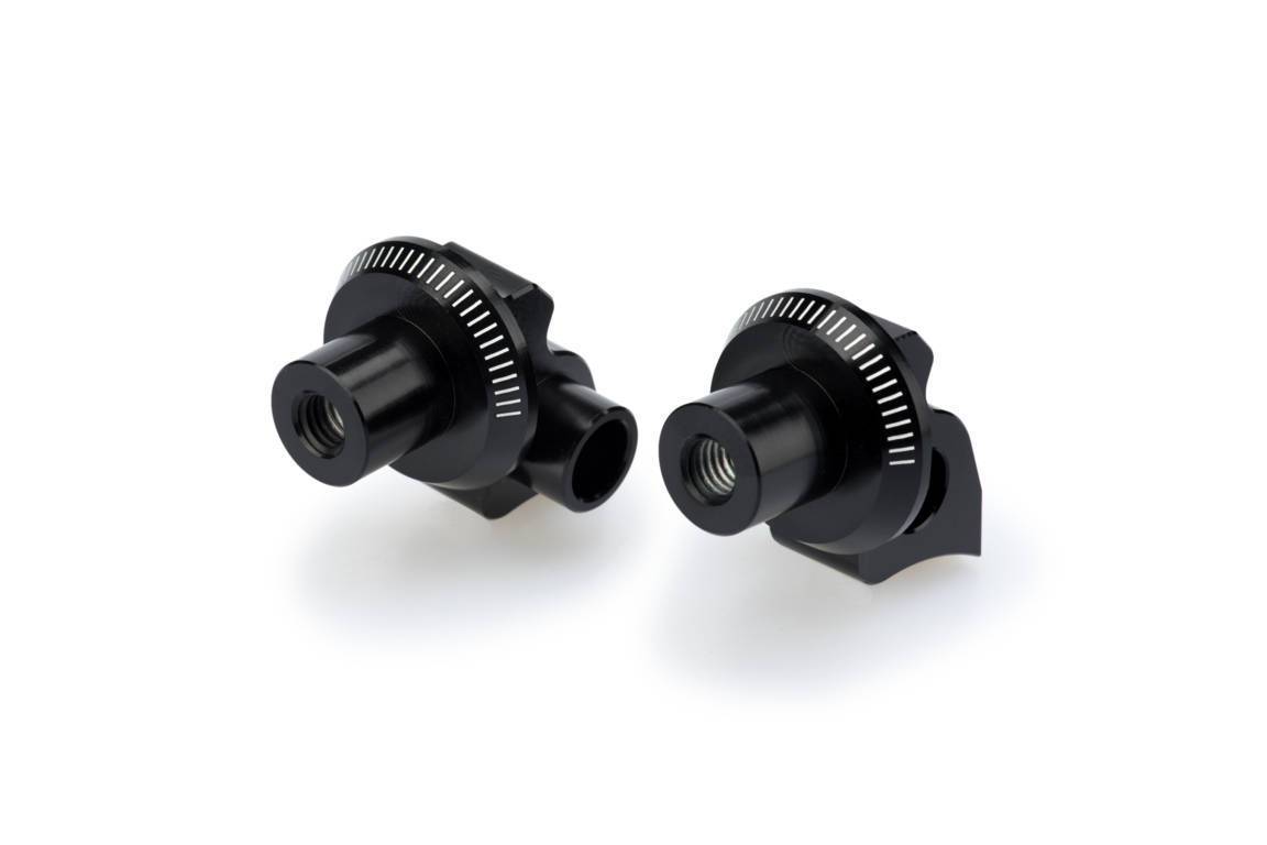 Puig Footpeg Adaptors Rider | Black | Aprilia Dorsoduro 900 2017>2020 - Shop name