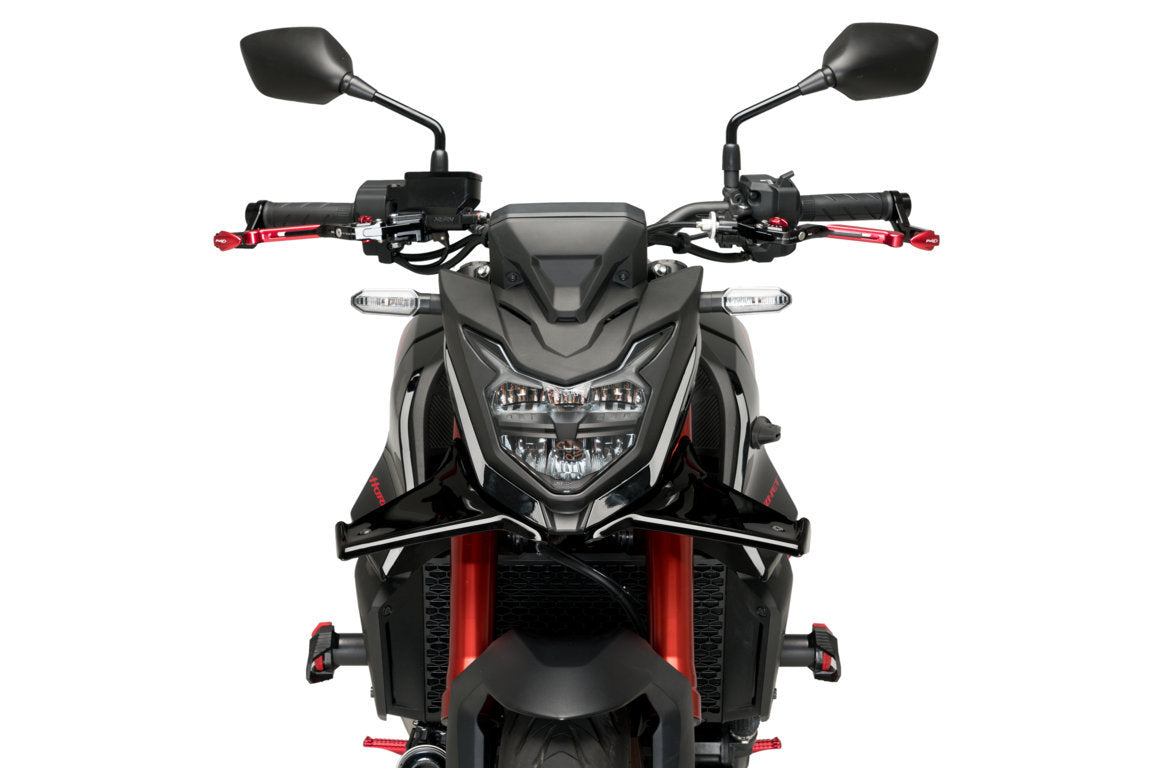 Puig Front Downforce Wings | Gloss Black | Honda CB750 Hornet 2023>2024 - Shop name
